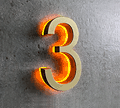 3 inch Backlit Outdoor LED House Numbers