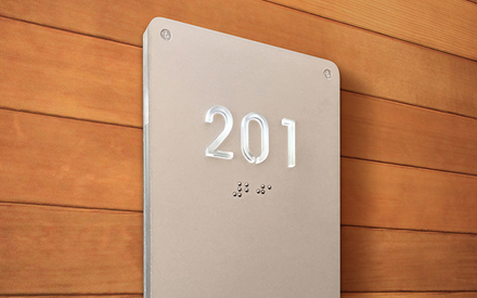 LUXELLO | ILLUMINATED MODERN ROOM NUMBER SIGN BRAILLE