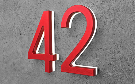 LUXELLO | MODERN RED 8 LED HOUSE NUMBERS