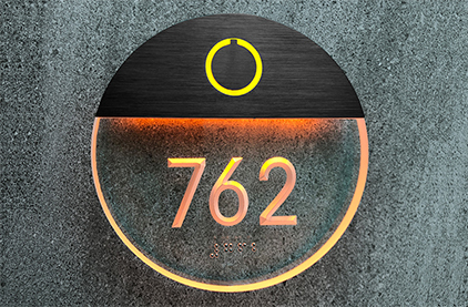 LUXELLO | ROUND BRONZE CLEAR LIGHTED NUMBER PANEL