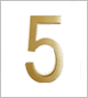 Luxello Modern Brass LED House Numbers 5