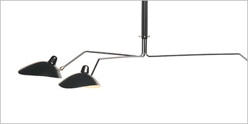 Serge Mouille 3 Arm Ceiling Lamp Surrounding Com